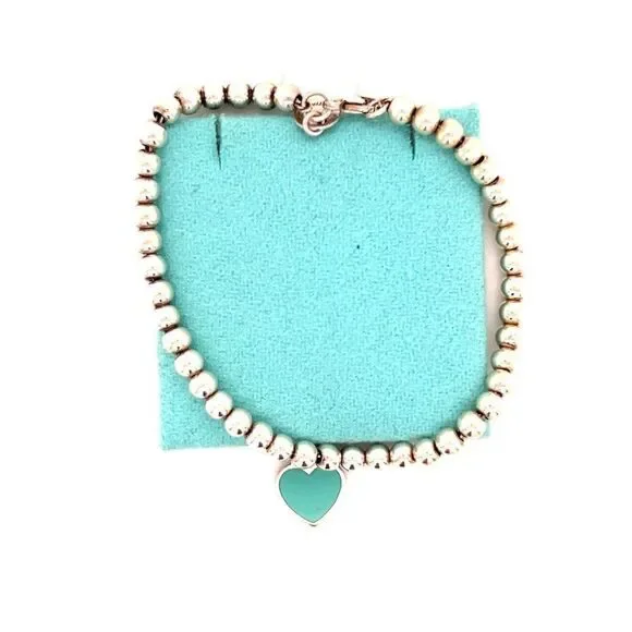T&Co. 925 Mini Heart Tag Beaded Bracelet - Picture 5 of 11